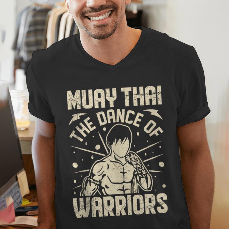 Muay Thai The Dance Of Warriors Muay Thai Men's V-Neck T-Shirt Muay Thai The Dance Of Warriors Muay Thai Men's V-Neck T-Shirt