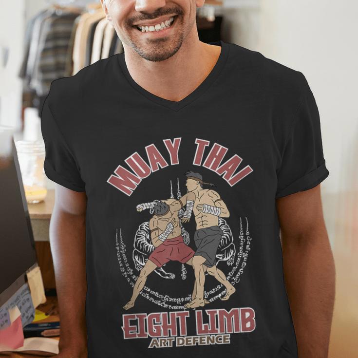 Muay Thai Eight Limb Art Defence Men's V-Neck T-Shirt Muay Thai Eight Limb Art Defence Men's V-Neck T-Shirt