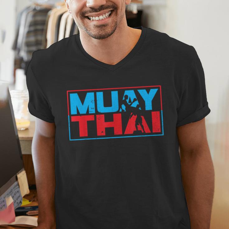 Muay Thai Fighter Boxing Martial Arts Hobby Men's V-Neck T-Shirt