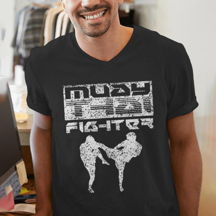 Muay Thai Fighter Boxing Martial Arts Men's V-Neck T-Shirt Muay Thai Fighter Boxing Martial Arts Men's V-Neck T-Shirt