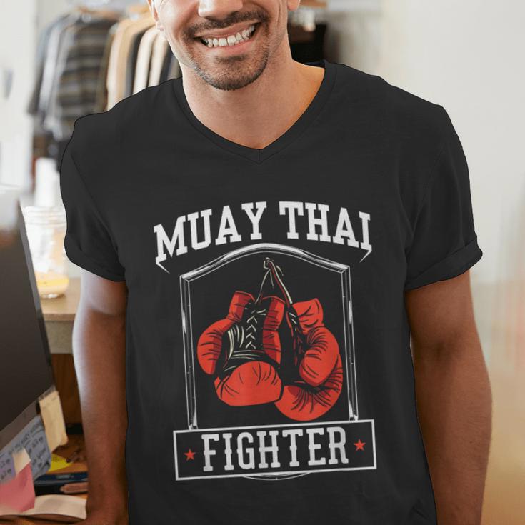 Muay Thai Fighter Hobby Boxing Martial Arts Men's V-Neck T-Shirt