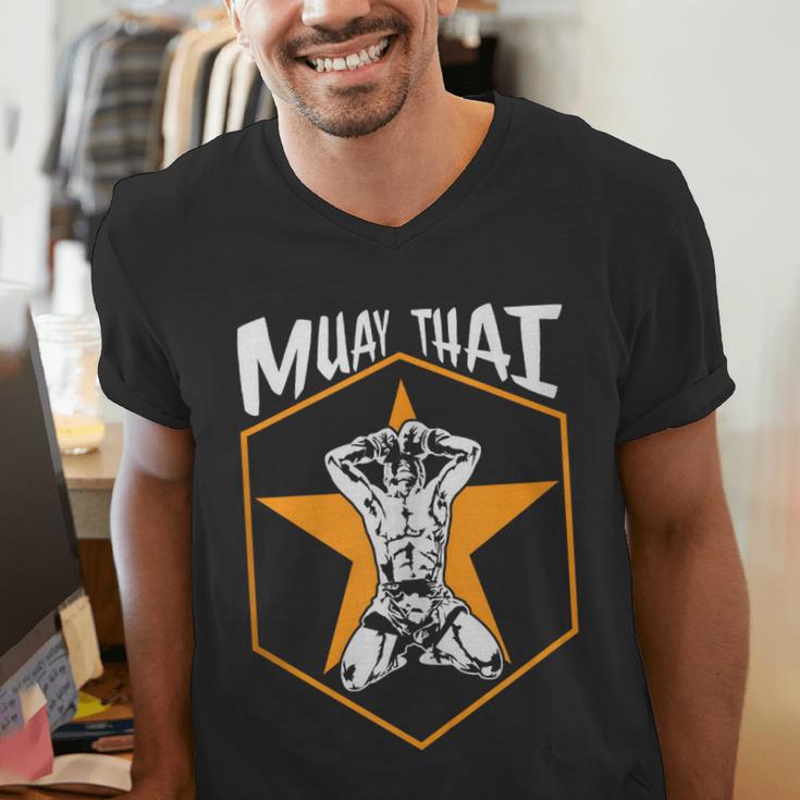 Muay Thai Fighter Sleeveless Men's V-Neck T-Shirt