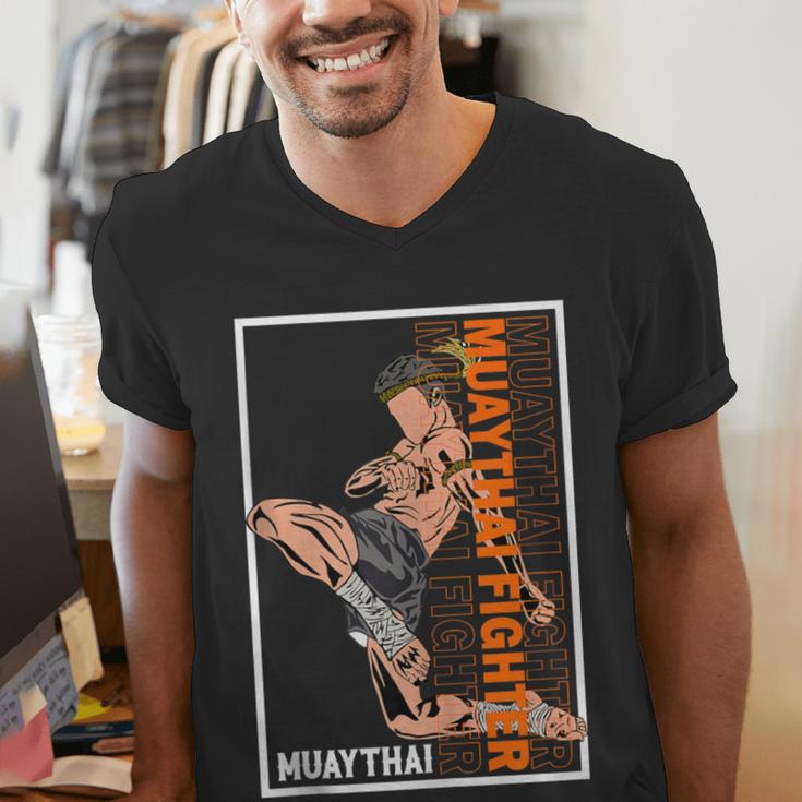 Muay Thai Fighter Men's V-Neck T-Shirt