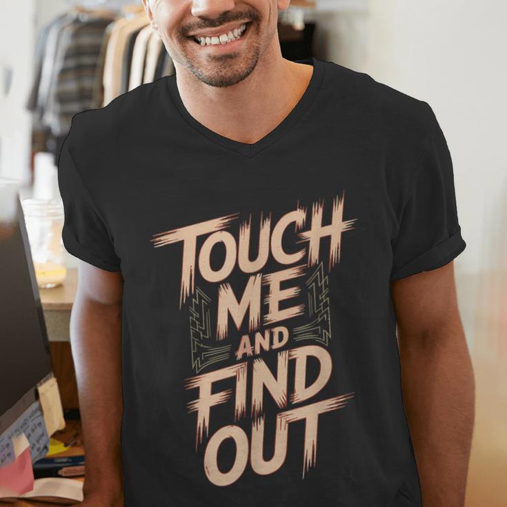 Muay Thai Fighter Touch Find Out Humor Warning Men's V-Neck T-Shirt