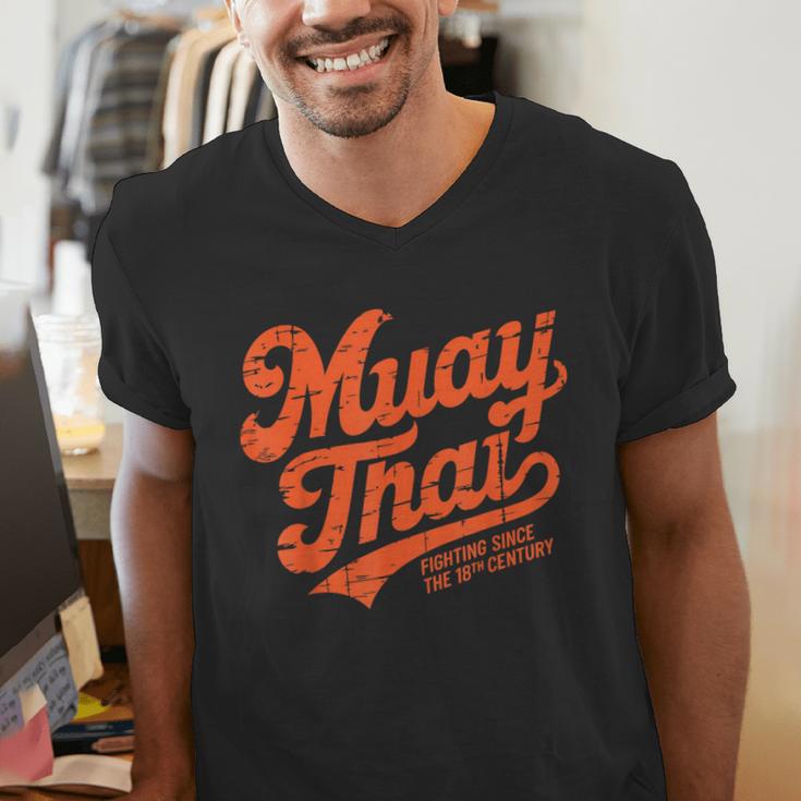 Muay Thai Fighting Muay Thai Coach Men's V-Neck T-Shirt Muay Thai Fighting Muay Thai Coach Men's V-Neck T-Shirt