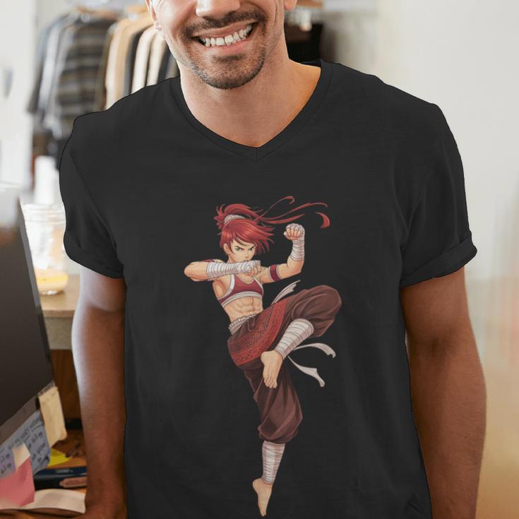 Muay Thai Girl Anime Japan Thaiboxer Kickboxing Muay Thai Men's V-Neck T-Shirt Muay Thai Girl Anime Japan Thaiboxer Kickboxing Muay Thai Men's V-Neck T-Shirt