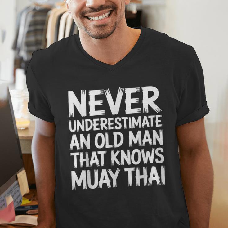 Muay Thai For Grandpa Men Mixed Martial Arts Men's V-Neck T-Shirt Muay Thai For Grandpa Men Mixed Martial Arts Men's V-Neck T-Shirt