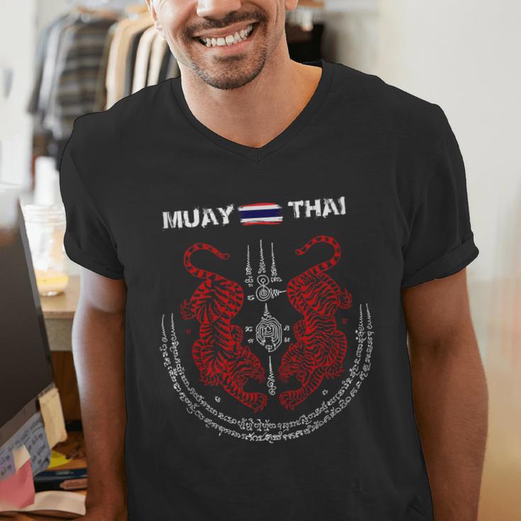 Muay Thai Kickboxing Thailand T-Shirt Men's V-Neck T-Shirt Muay Thai Kickboxing Thailand T-Shirt Men's V-Neck T-Shirt