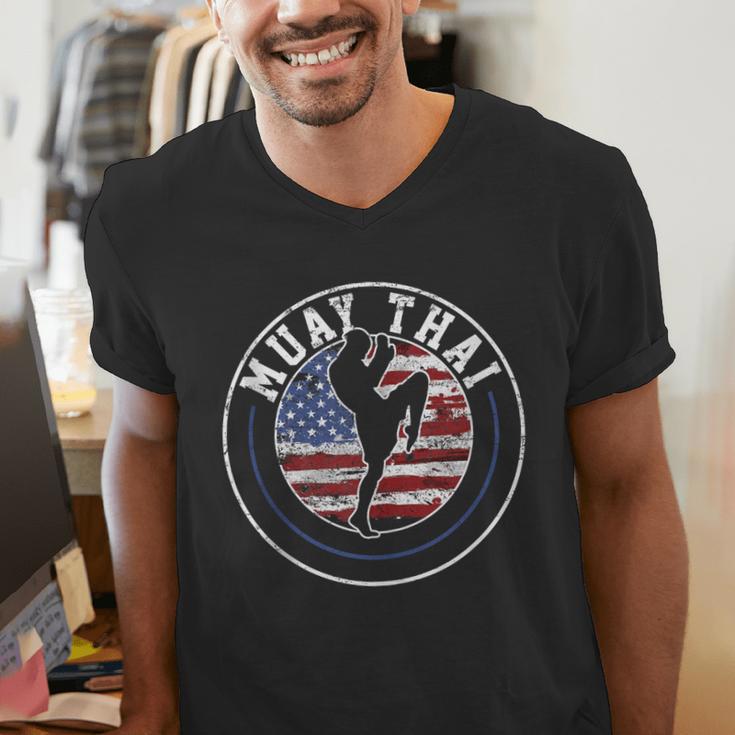 Muay Thai Kickboxing Vintage Men's V-Neck T-Shirt Muay Thai Kickboxing Vintage Men's V-Neck T-Shirt