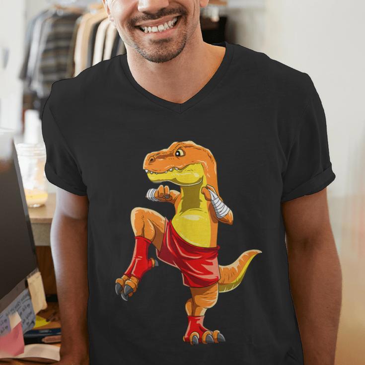 Muay Thai T-Rex Thai Boxing Men's V-Neck T-Shirt Muay Thai T-Rex Thai Boxing Men's V-Neck T-Shirt