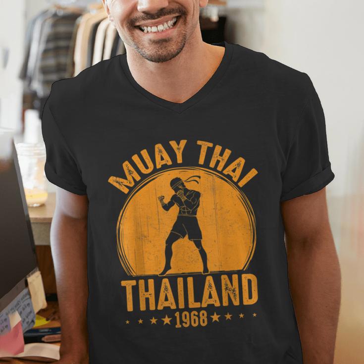 Muay Thai Thailand 1968 Slogan Sport Men's V-Neck T-Shirt