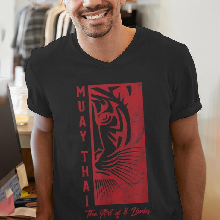 Muay Thai Tiger Art Of 8 Limbs Kickboxing Shirt Men's V-Neck T-Shirt Muay Thai Tiger Art Of 8 Limbs Kickboxing Shirt Men's V-Neck T-Shirt
