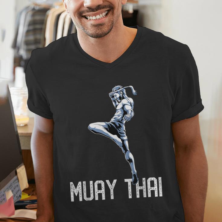 Muay Thai Tiger Nak Muay Kickboxing Men's V-Neck T-Shirt