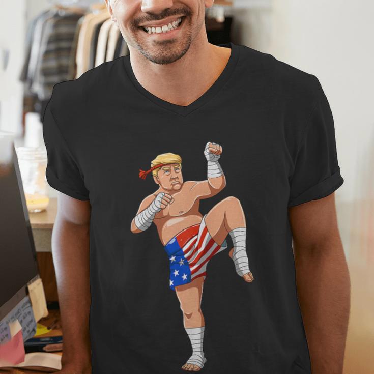 Muay Thai Trump Make Muay Thai Great Again Men's V-Neck T-Shirt Muay Thai Trump Make Muay Thai Great Again Men's V-Neck T-Shirt
