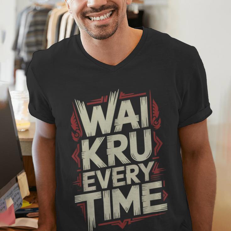 Muay Thai Wai Kru Respect Ritual Ceremony Fighter Identity Men's V-Neck T-Shirt