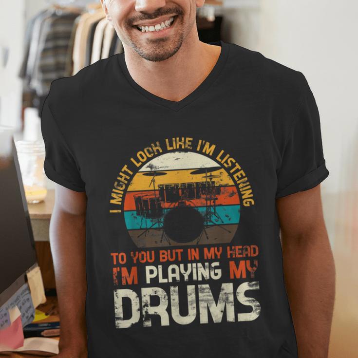 Musician Drummer Music Lover Drum Kit Men's V-Neck T-Shirt