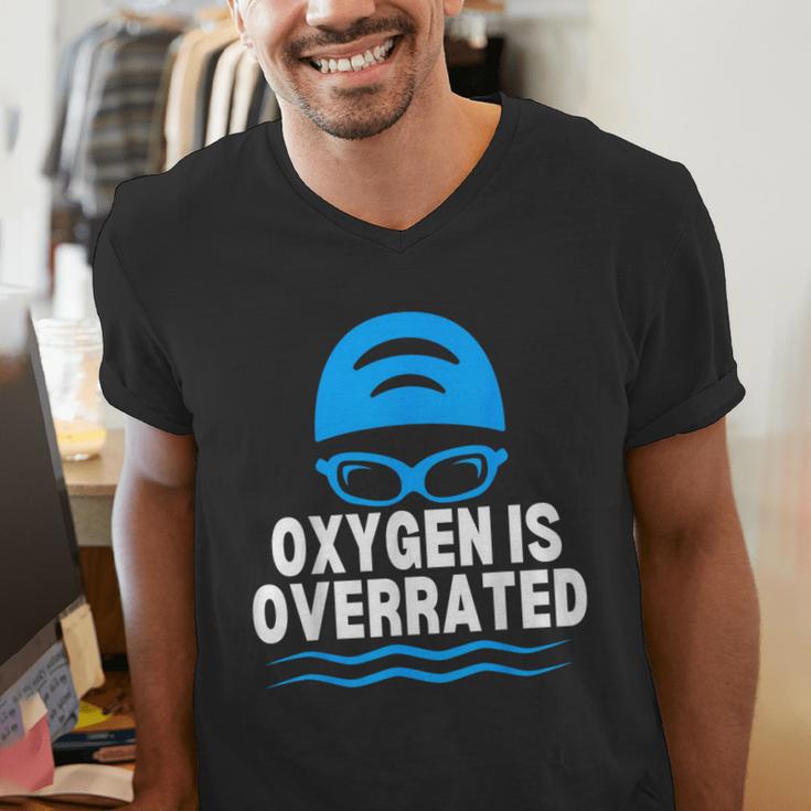 Oxygen Is Overrated Swimming Swim Men's V-Neck T-Shirt Oxygen Is Overrated Swimming Swim Men's V-Neck T-Shirt
