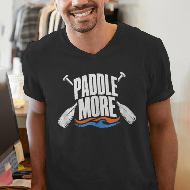 Paddle More Kayak Canoe Paddling Graphic Men's V-Neck T-Shirt