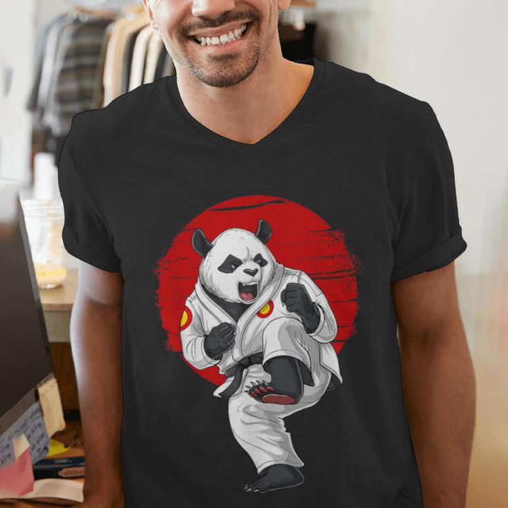 Panda Bear Karate Kickboxing Muay Thai Martial Arts Men's V-Neck T-Shirt