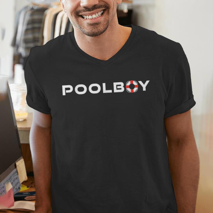 Pool Boy Swimming Pool Lifeguard Men's V-Neck T-Shirt Pool Boy Swimming Pool Lifeguard Men's V-Neck T-Shirt