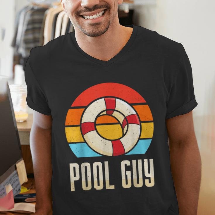 Pool Guy Swimming Attendant Attendants Rescuer Men's V-Neck T-Shirt