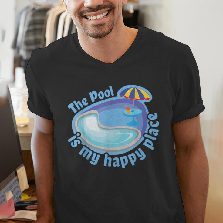 The Pool Is My Happy PlaceShirt Summer Swimming Tee Men's V-Neck T-Shirt The Pool Is My Happy PlaceShirt Summer Swimming Tee Men's V-Neck T-Shirt