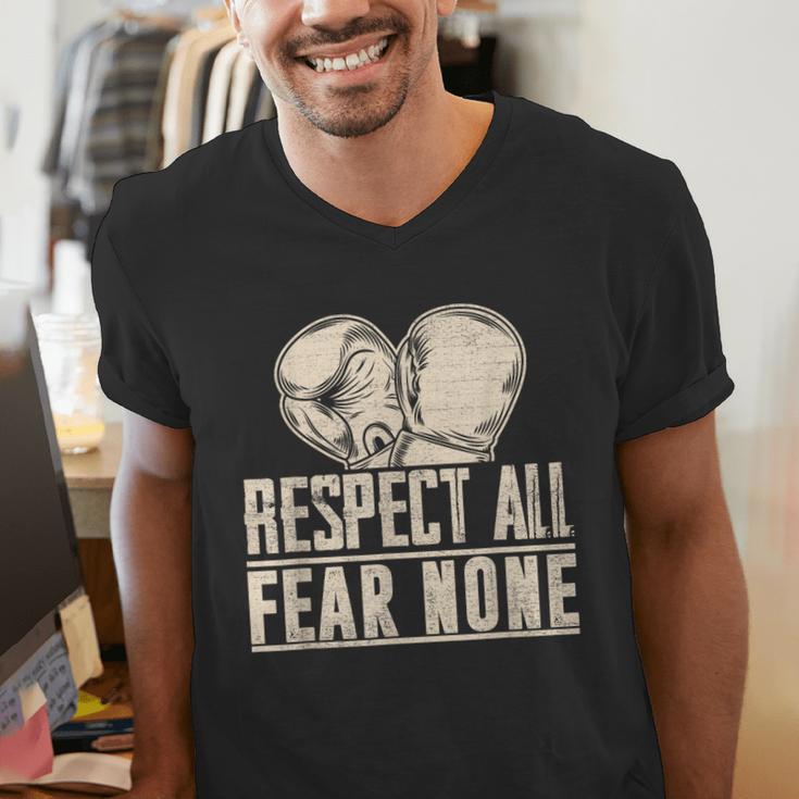 Respect All Fear None Muay Thai Men's V-Neck T-Shirt