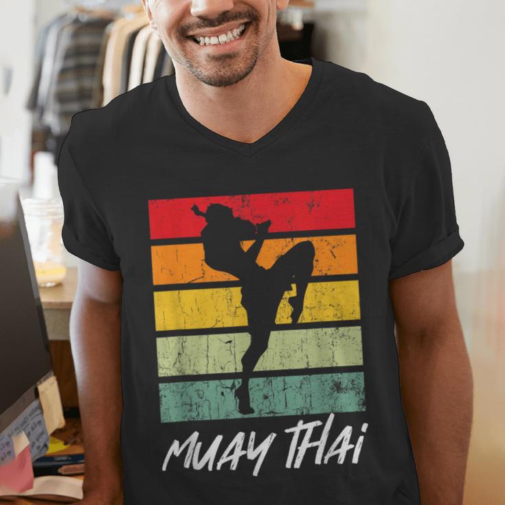 Retro Muay Thai Vintage MMA Martial Arts Thailand Boxing Men's V-Neck T-Shirt Retro Muay Thai Vintage MMA Martial Arts Thailand Boxing Men's V-Neck T-Shirt
