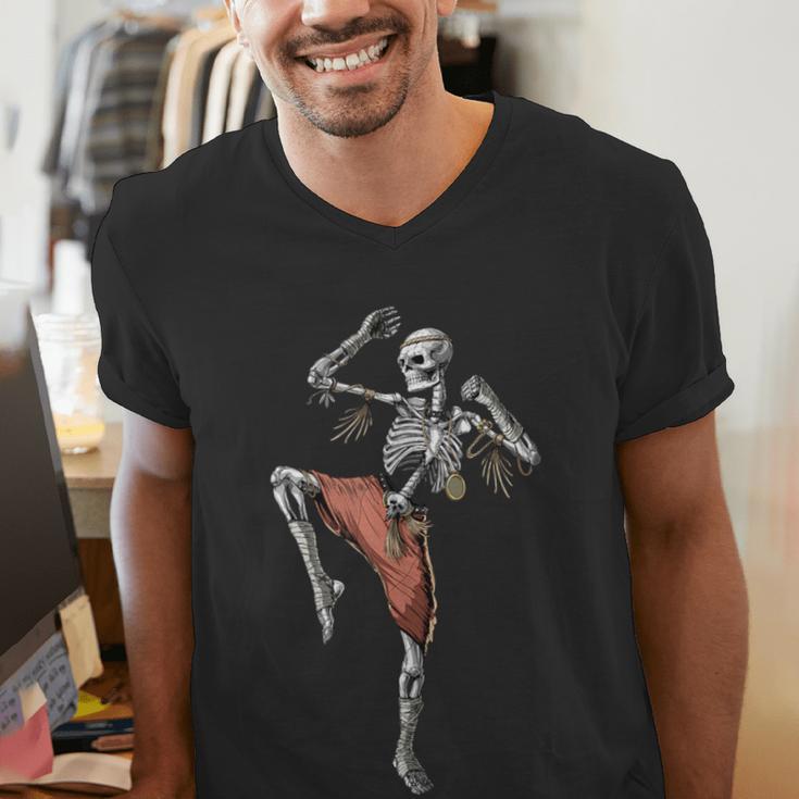 Skeleton Muay Thai Boxing Karate Kickboxing Martial Arts Men's V-Neck T-Shirt Skeleton Muay Thai Boxing Karate Kickboxing Martial Arts Men's V-Neck T-Shirt