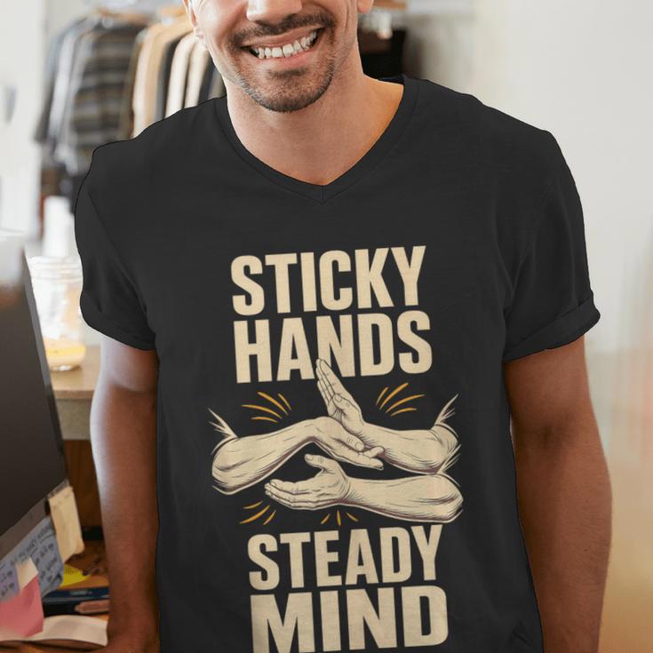Sticky Hands Steady Mind Muay Thai Boxing Sleeveless Men's V-Neck T-Shirt Sticky Hands Steady Mind Muay Thai Boxing Sleeveless Men's V-Neck T-Shirt