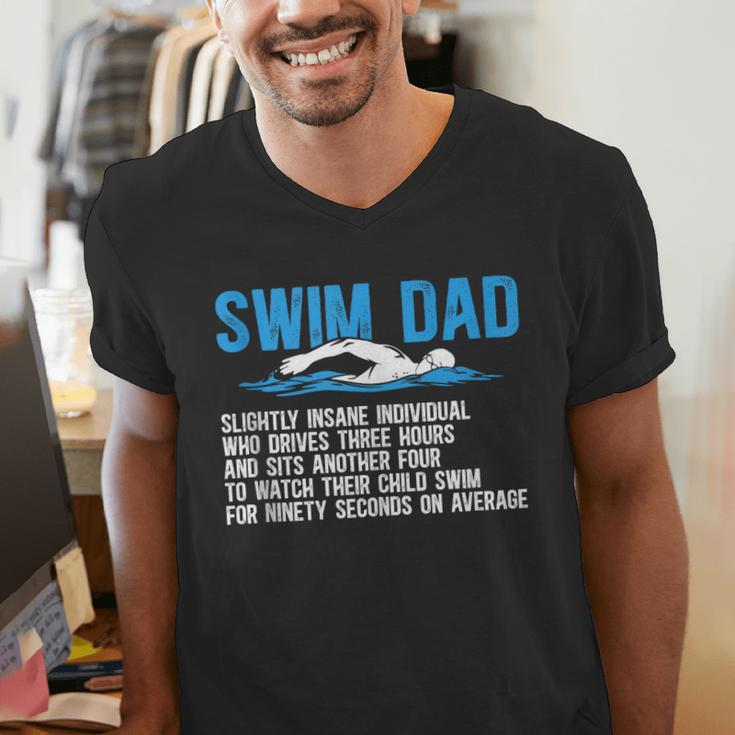 Swim Dad Definition Swimming Dad Of A Swimmer Father Men's V-Neck T-Shirt Swim Dad Definition Swimming Dad Of A Swimmer Father Men's V-Neck T-Shirt