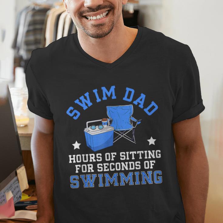 Swim Dad Of A Swimmer Dad Swim Father Swimming Dad Men's V-Neck T-Shirt
