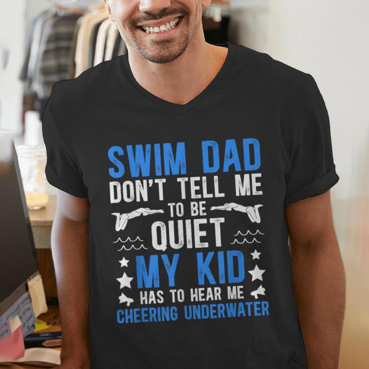Swim Dad Swimming Dad Of A Swimmer Dad Swim Father Men's V-Neck T-Shirt Swim Dad Swimming Dad Of A Swimmer Dad Swim Father Men's V-Neck T-Shirt