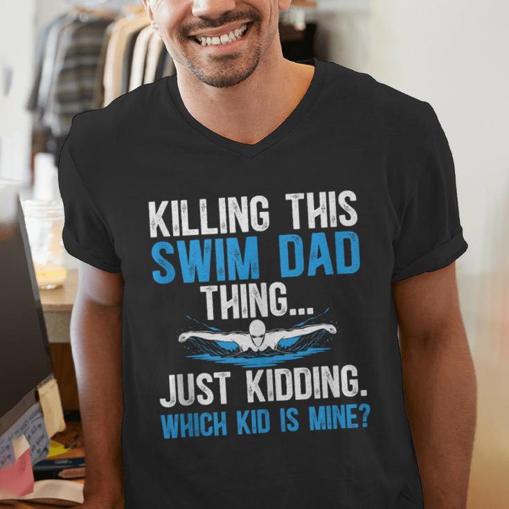 This Swim Dad Thing Swimming Dad Of A Swimmer Father Men's V-Neck T-Shirt This Swim Dad Thing Swimming Dad Of A Swimmer Father Men's V-Neck T-Shirt