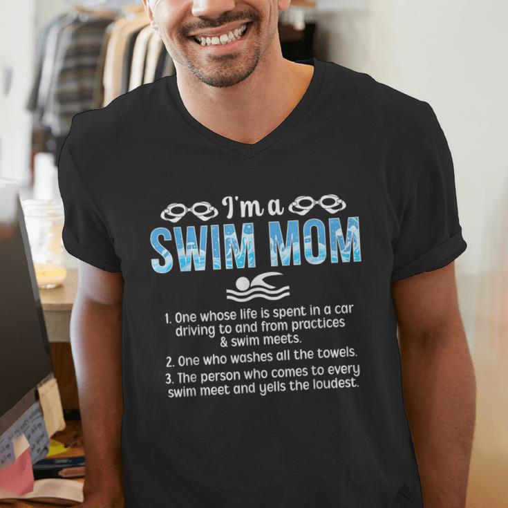 Swim Mom Definition Swimming Mom Of A Swimmer Mama Men's V-Neck T-Shirt Swim Mom Definition Swimming Mom Of A Swimmer Mama Men's V-Neck T-Shirt