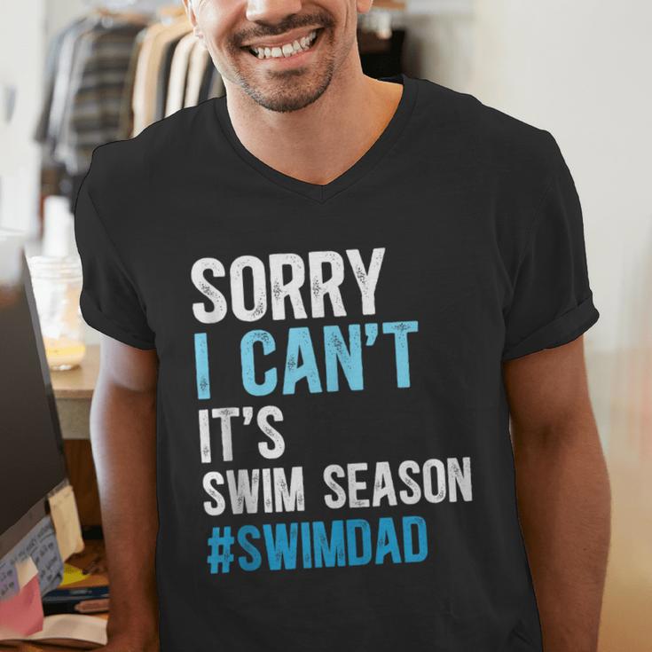 Swim Season Swim Dad Of A Swimmer Father Swimming Dad Men's V-Neck T-Shirt Swim Season Swim Dad Of A Swimmer Father Swimming Dad Men's V-Neck T-Shirt