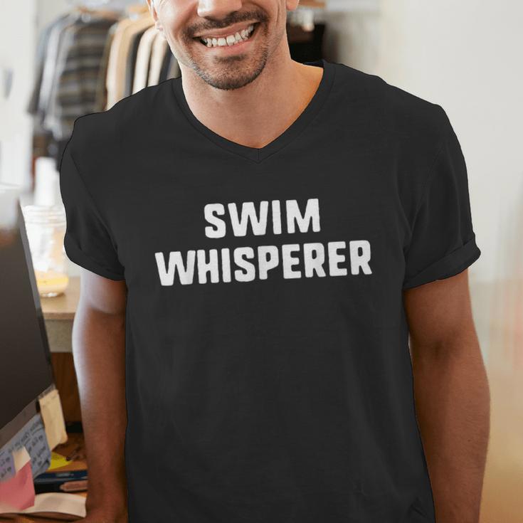 Swim Whisperer Swimming Coach Teacher Instructor Men's V-Neck T-Shirt Swim Whisperer Swimming Coach Teacher Instructor Men's V-Neck T-Shirt