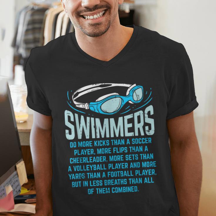 Swimmers Do More Kicks I For Swimming Lovers Men's V-Neck T-Shirt Swimmers Do More Kicks I For Swimming Lovers Men's V-Neck T-Shirt