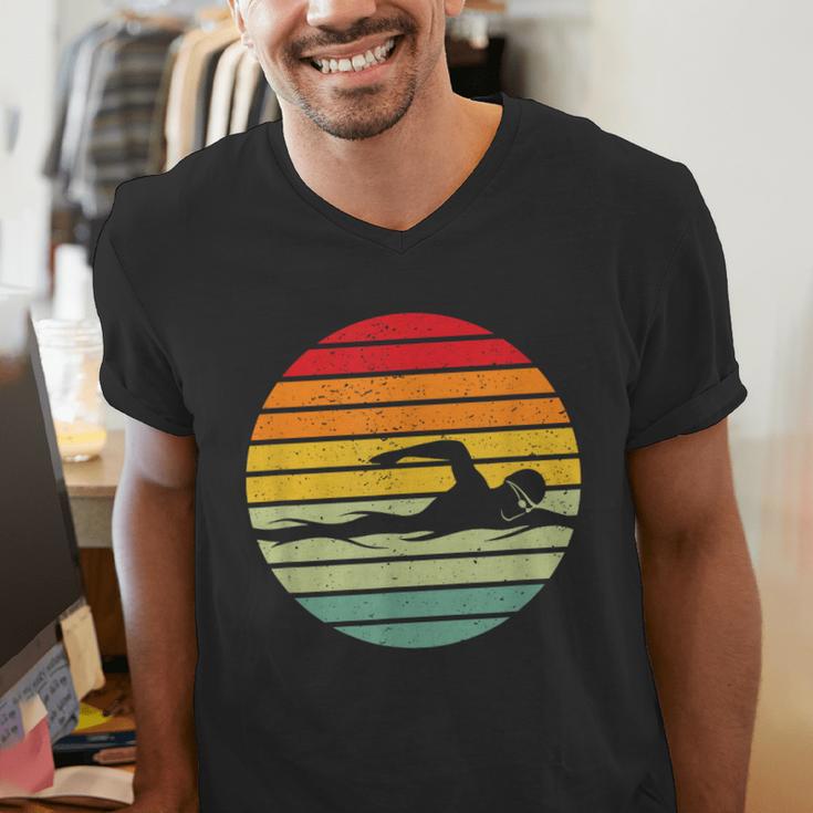 Swimming & Water Sport Vintage For Swimmers & Swim Coaches Men's V-Neck T-Shirt