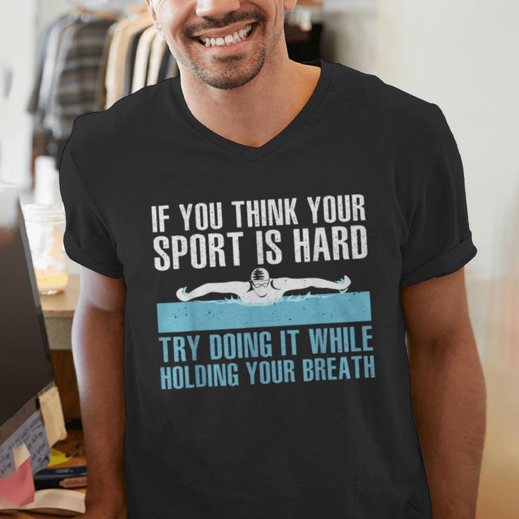 Swimming Art For Men Women Swimmer Swim Coach Training Men's V-Neck T-Shirt