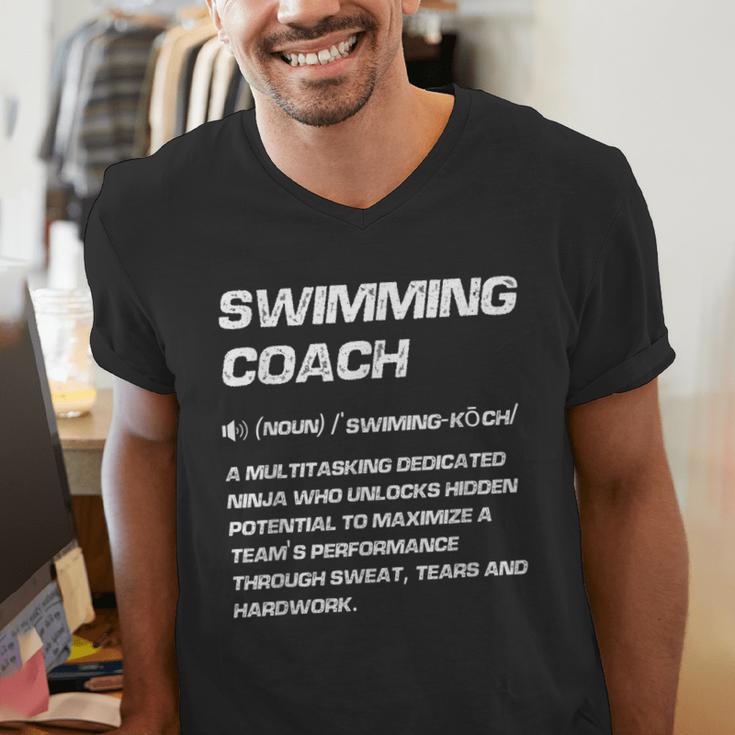 Swimming Coach Definition Swimming Instructor Men's V-Neck T-Shirt