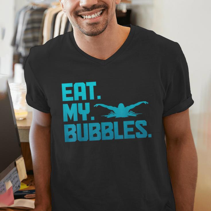 Swimming Eat My Bubbles Swimmer Swim Men's V-Neck T-Shirt