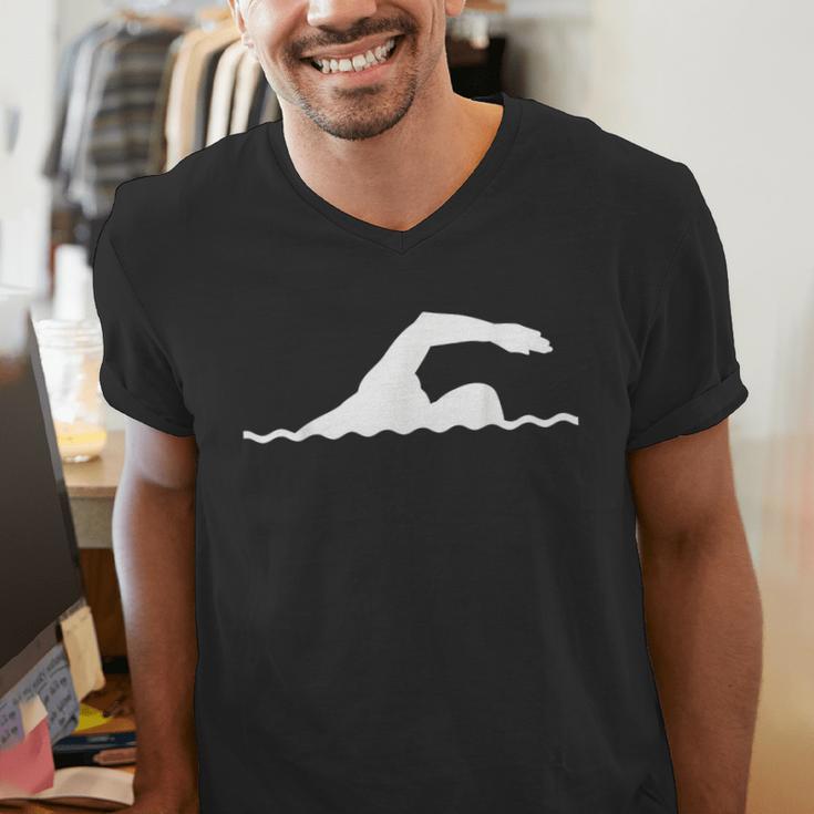 Swimming Float Men's V-Neck T-Shirt Swimming Float Men's V-Neck T-Shirt