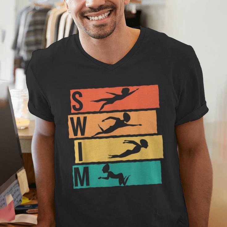Swimming Swim Men's V-Neck T-Shirt Swimming Swim Men's V-Neck T-Shirt
