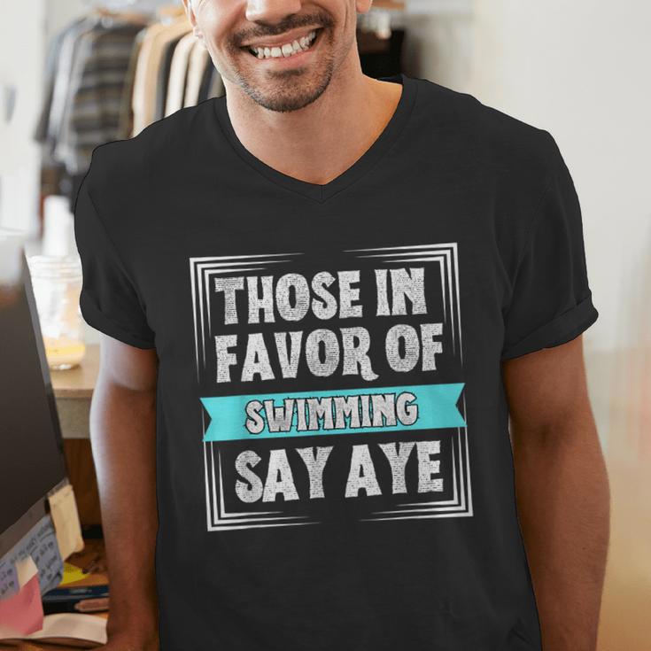 Swimming Swim Swimmer Men's V-Neck T-Shirt Swimming Swim Swimmer Men's V-Neck T-Shirt