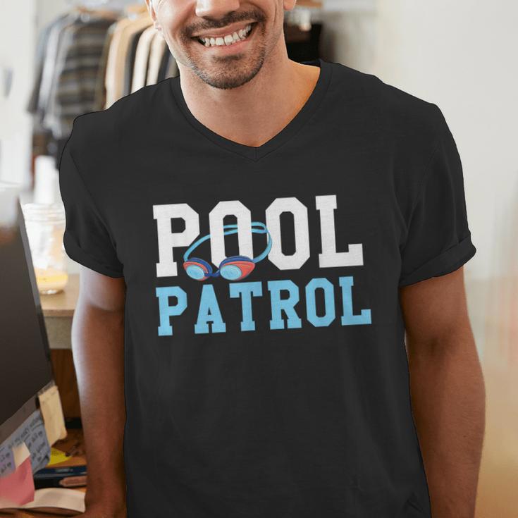 Swimming Swimmer Swim Pool Patrol Coach Dad Men's V-Neck T-Shirt