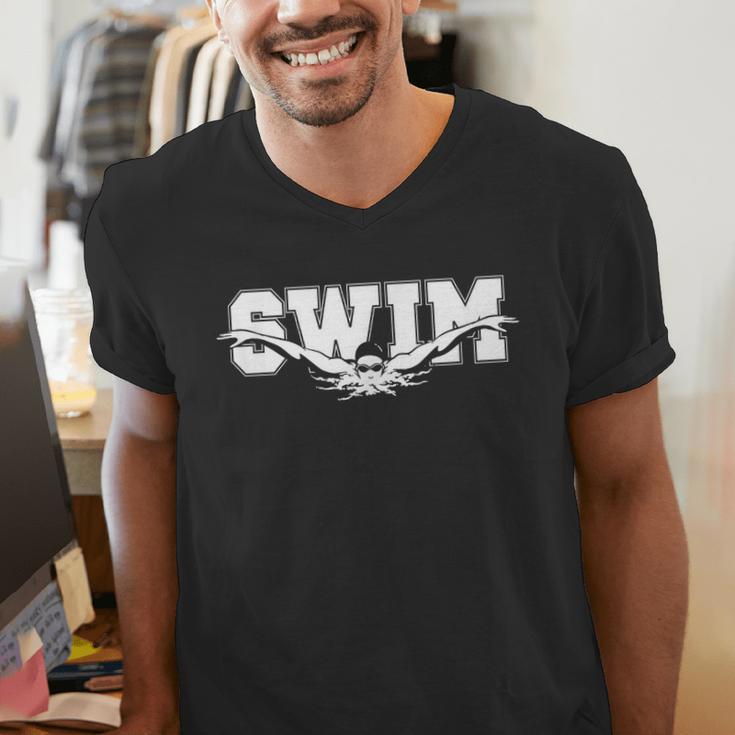 Swimming For Swimmers Competitive Athletes Men's V-Neck T-Shirt