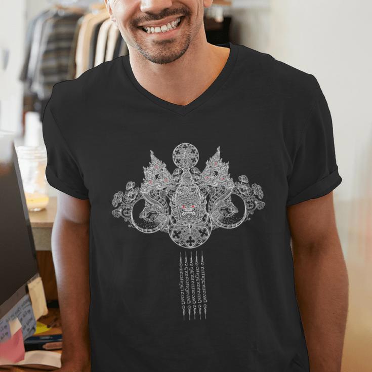 Thai Sak Yant Tattoo Muay Thai Art Men's V-Neck T-Shirt