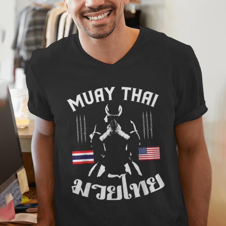 Thailand American Flag Muay Thai Thai Boxing Women Girls Kids Men T-Shirt Men's V-Neck T-Shirt Thailand American Flag Muay Thai Thai Boxing Women Girls Kids Men T-Shirt Men's V-Neck T-Shirt