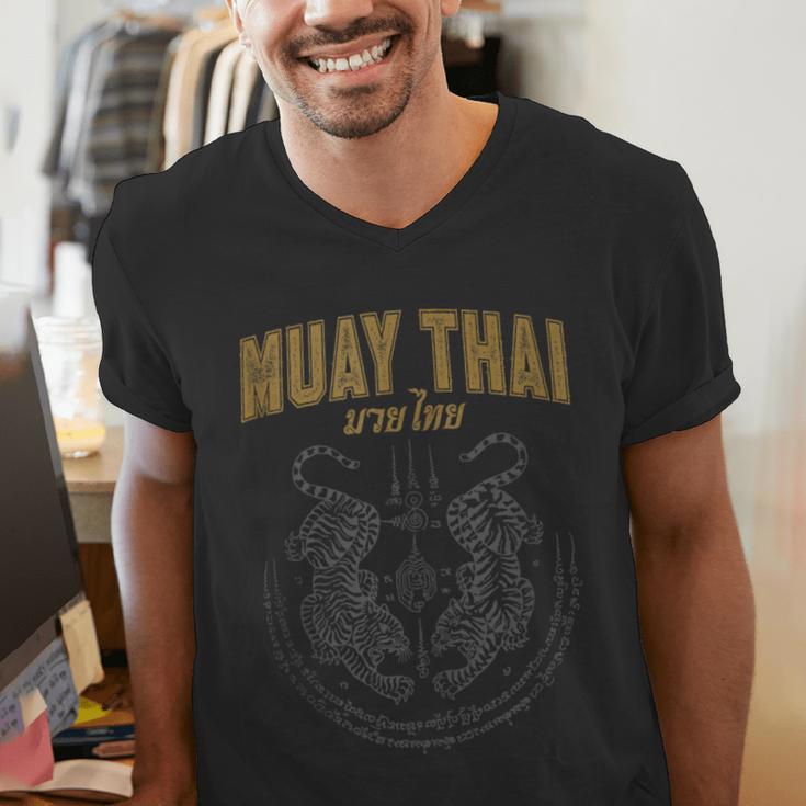 Twin Tiger Sak Yant Muay Thai Tank Top Men's V-Neck T-Shirt Twin Tiger Sak Yant Muay Thai Tank Top Men's V-Neck T-Shirt